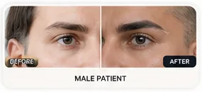 Male eyebrow transplant illustrative result