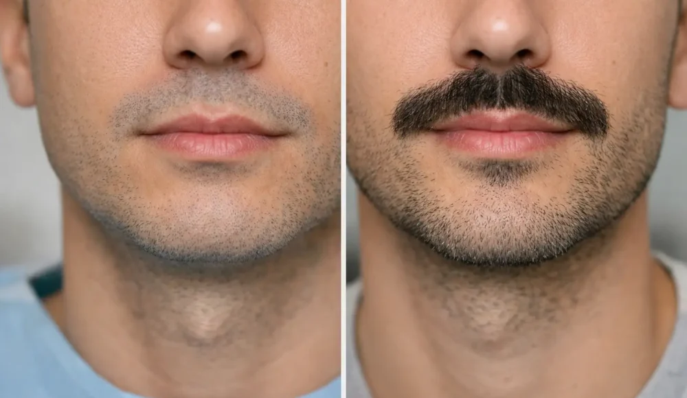 Moustache Transplant Before After Results